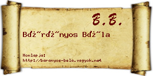 Bárányos Béla névjegykártya
