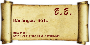 Bárányos Béla névjegykártya