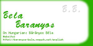 bela baranyos business card
